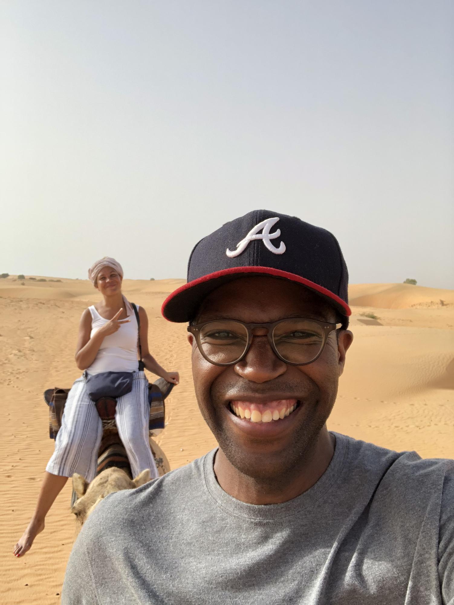 Surfing sand dunes in the Senegalese desert