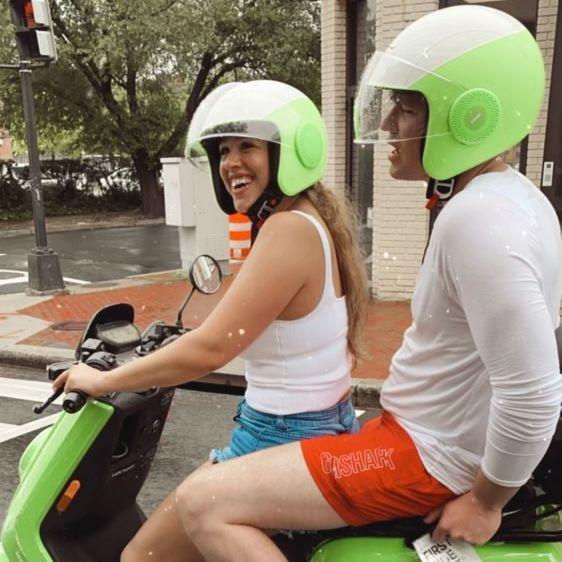 One day, we took mopeds through Georgetown. Yes, I drive like a crazy Italian woman!