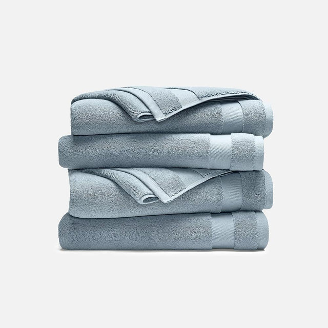 Brooklinen Super-Plush 100% Turkish Cotton Bath Towels - Set of 4-770 GSM, Highly Absorbent, Machine Washable, Perfect Bath Towel Set for Home & Bathroom (30" x 58", Storm Blue)
