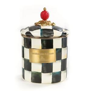 Courtly Check Enamel Canister - Small