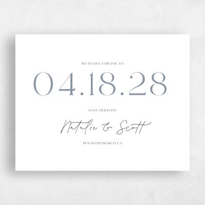 Blue Simple Wedding Save the Date - Taos Landscape