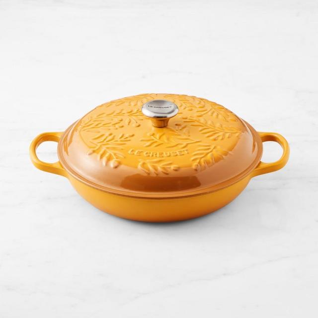 Le Creuset Olive Branch Collection Enameled Cast Iron Braiser, 3 1/2-Qt., Nectar