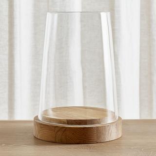 Ellery Hurricane Oak Candle Holder