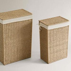 FABRIC-LINED LAUNDRY HAMPER