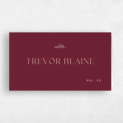Wine, Red Wedding Place Card - Finch