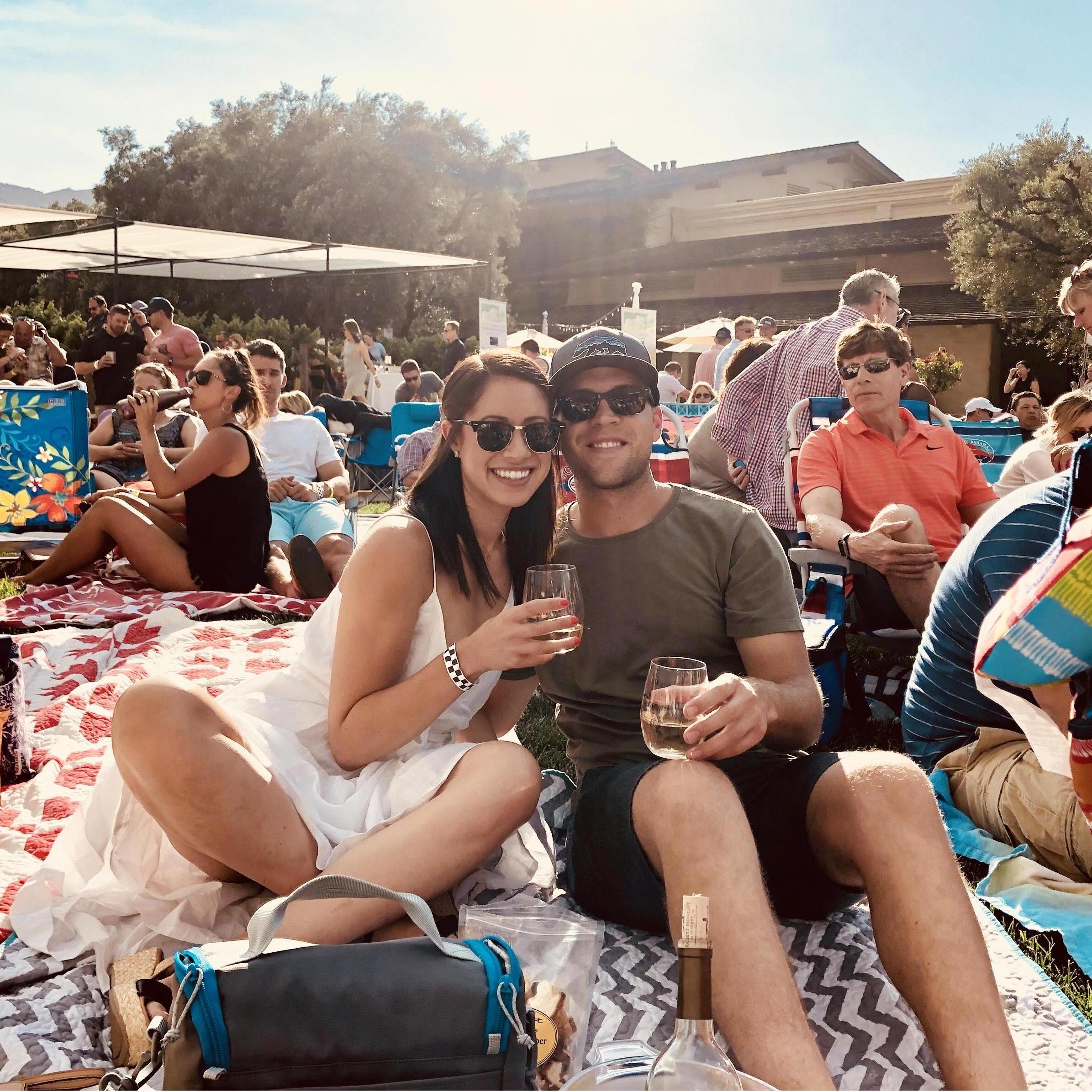 Dancing to the California Honeydrops at Robert Mondavi.