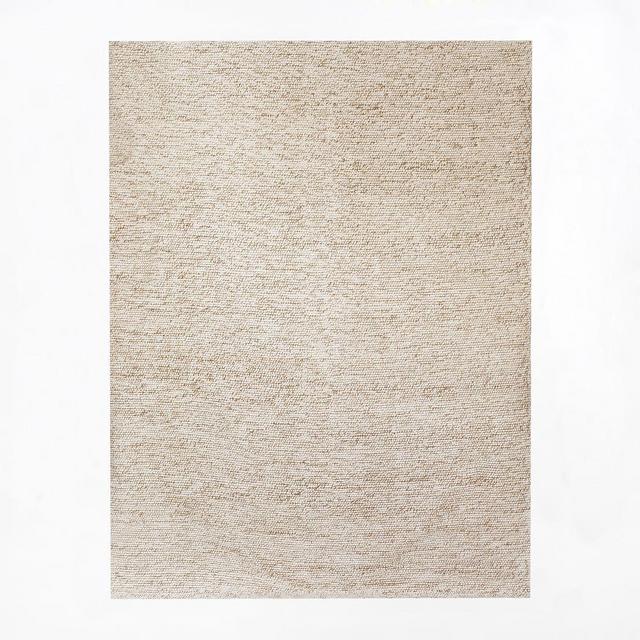 Mini Pebble Jute Wool Rug, 6x9, Natural/Alabaster