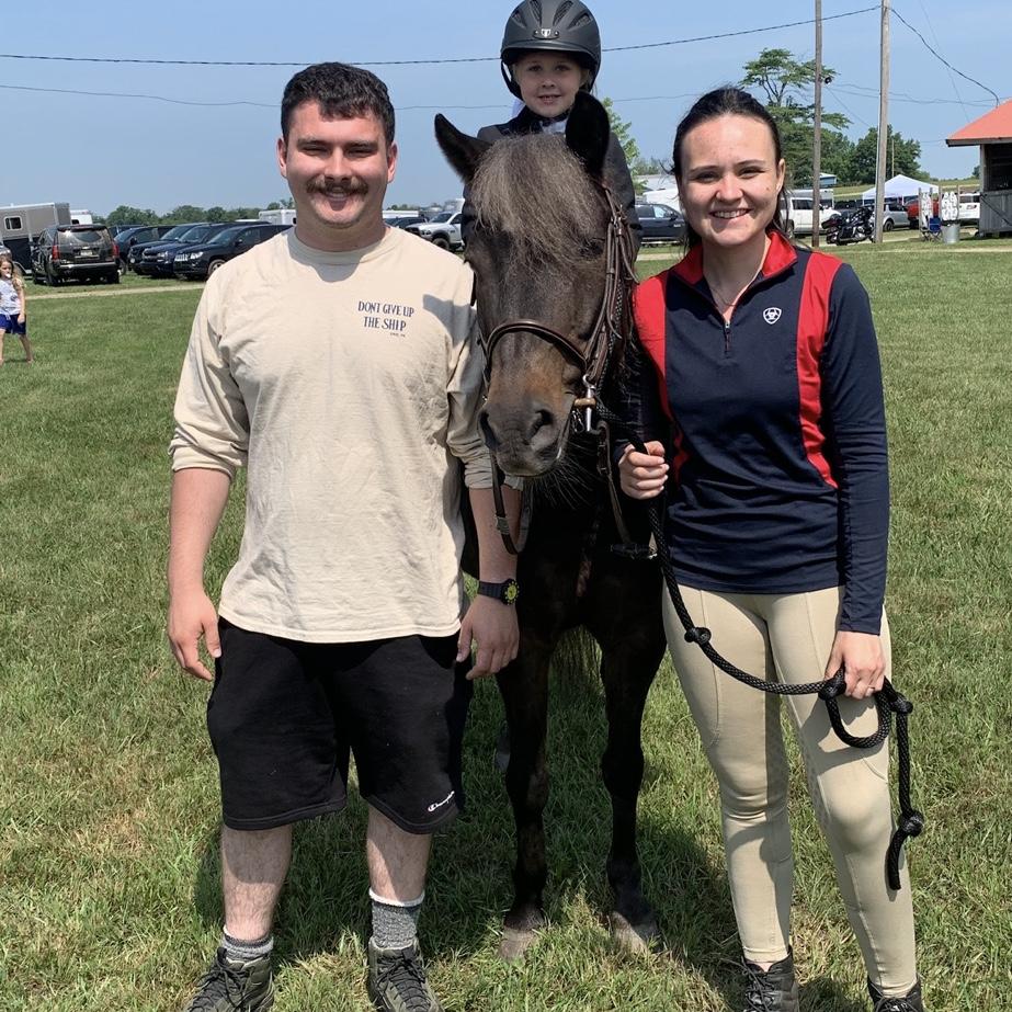 Parker, Bryn, and Brennan at Bryn’s first leadline show at Erie Hunt and Saddle Club 2021