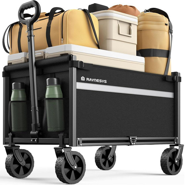 Wagons Carts Foldable, Collapsible Wagon Cart Foldable, 330LBS Heavy Duty Folding Wagon Carts with Wheels, Portable Utility Cart for Grocery Sports Garden Shopping Camping
