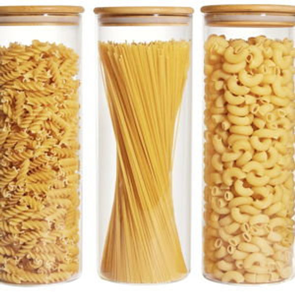 Glass Food Storage Jars, 3 Pack Large
