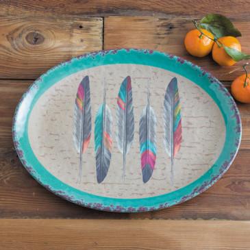 HiEnd Diamond and Feather Melamine Platter