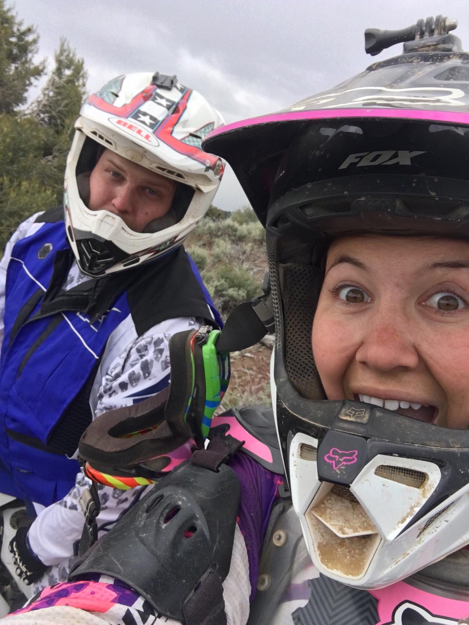 Our first date! Riding dirt bikes near Carson, Nevada!