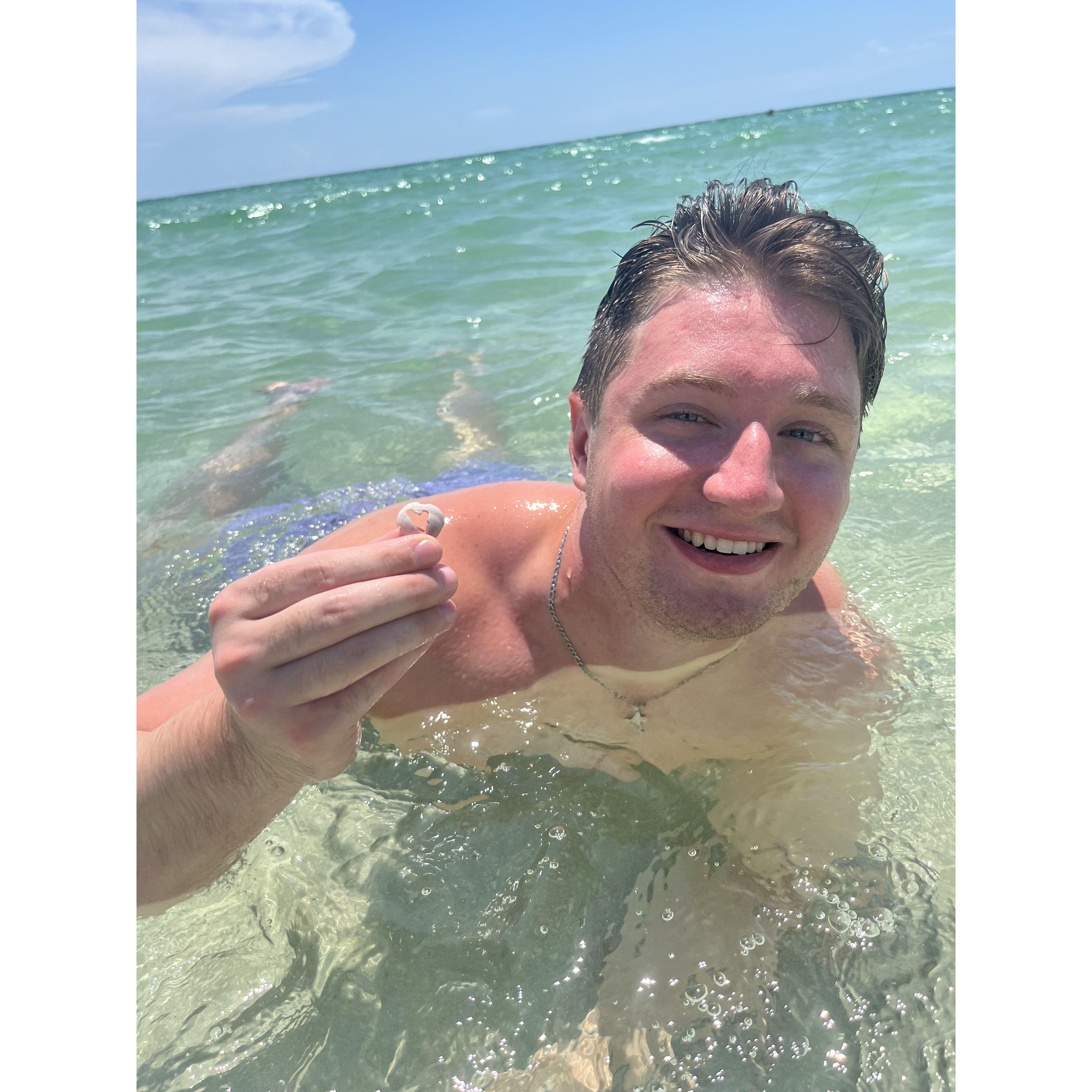 We also love to shell hunt! One day at the beach we were shelling, Jacob found a heart shell and gifted it to me! ;)