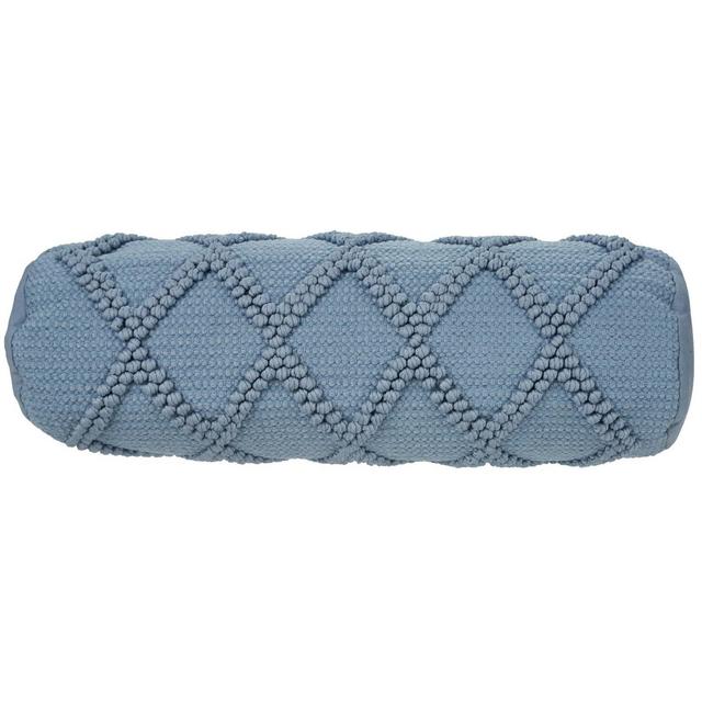 6"x20" Oversize Life Styles Diamond Lattice Cylinder Throw Pillow Blue - Mina Victory