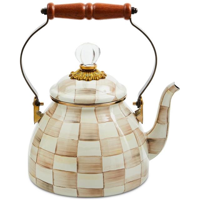 Mackenzie-Childs Mocha Check 2-Qt. Tea Kettle