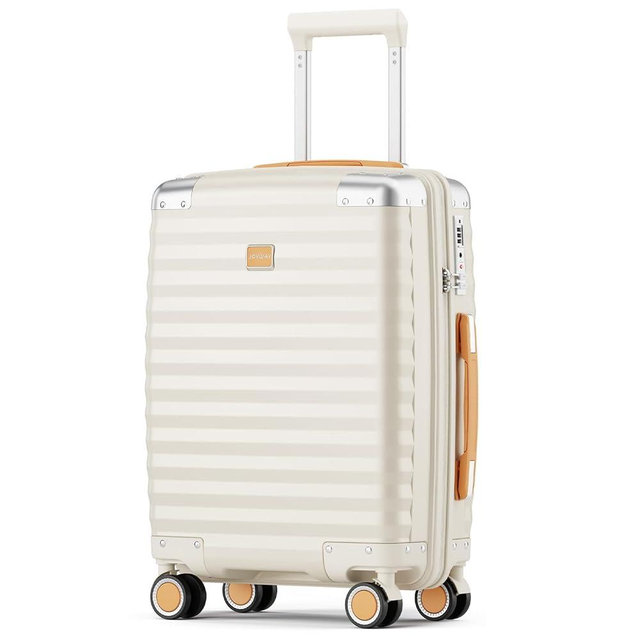 Joyway 20 Inch Carry On Luggage Airline Approved, PP Hardside Carry On Suitcase with Spinner Wheels and TSA Lock, Lightweight Luggage with Anti-Collision Corner (White, 20 Inch)
