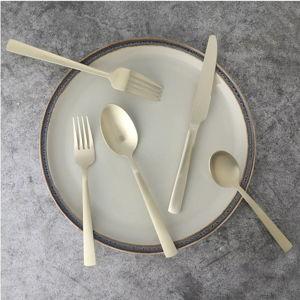 Gibson Elite Earlston 20 Piece Stainless Steel Flatware Set in Champagne Gold