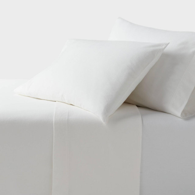 Full Ultra Soft Flannel Sheet Set White - Threshold™