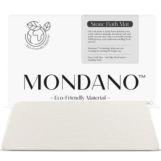 Stone Bath Mat, Diatomaceous Earth Bath Mat Stone - Non-Slip Stone Bath Mats for Bathroom, Fast-Drying Stone Bath Mat, Diatomaceous Earth Bath Stone Mat, Stone Shower Mat (Pebble White)