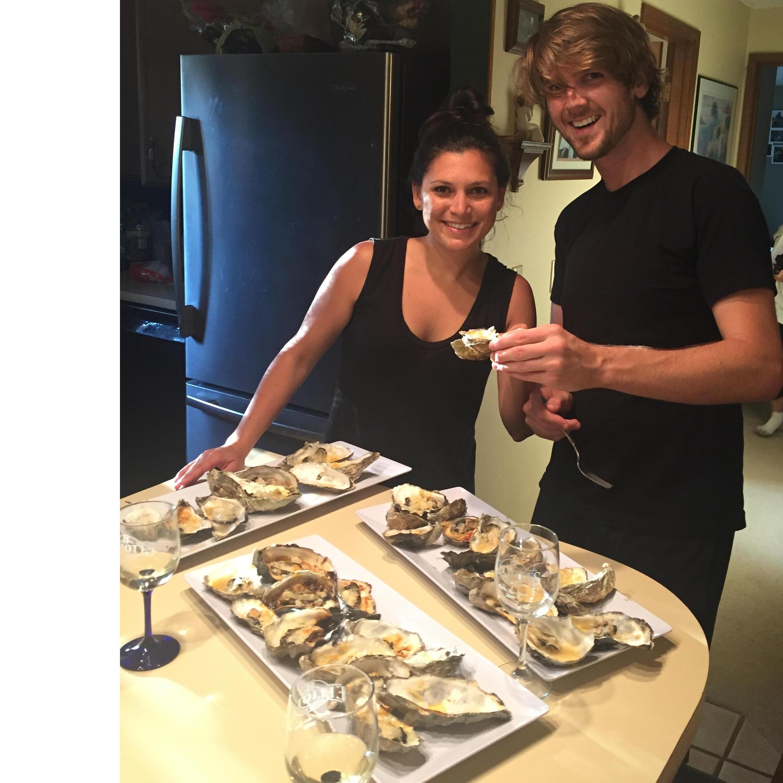Oyster time! At Stef's family's home in Olympia, WA. Summer 2017.