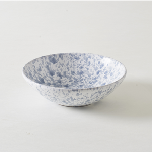 Grey on White 13 Inch Splatterware Serving Bowl