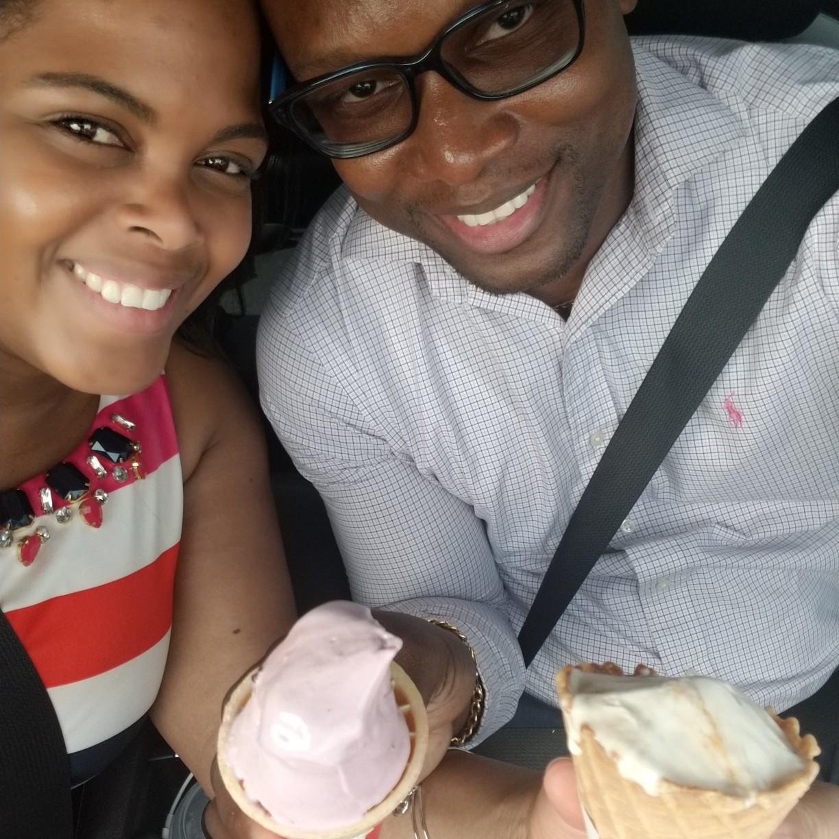 First time getting ice cream together. Ice cream dates is one of our favorite summer activities!