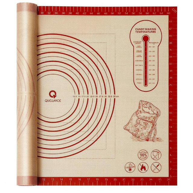 Silicone Baking Pastry Dough Mat - 28x20Inch Extra Large Cookie Bread Rolling Mats Sheet, Nonstick Kitchen Counter Kneading Board, Thick Reusable Pie Cookies Pizza Fondant Making Matt with Measurement