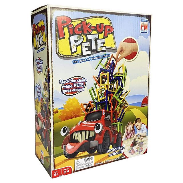 FOTORAMA Pick-Up Pete | The Ultimate Chair Stacking Game! Perfect for Remote Family Home Entertainment, Stack Colorful Chairs on Pete The Motorized Pick-Up Truck
