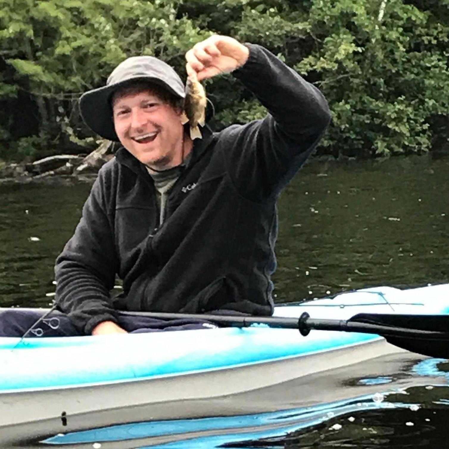 Sam's First Catch at a fishing trip we took to Hayward WI | 2017