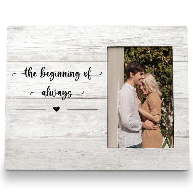 FLDAS Engagement Picture Frame 8x10, Engagement Gifts, Wedding Picture Frame, Wedding Gifts for Couples Newly, Engagement Picture Frames, The Beginning of Always Engagement Photo Frame 4x6