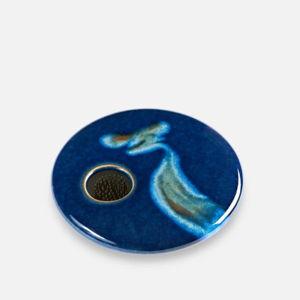 Blue Wave Round Ikebana Vase