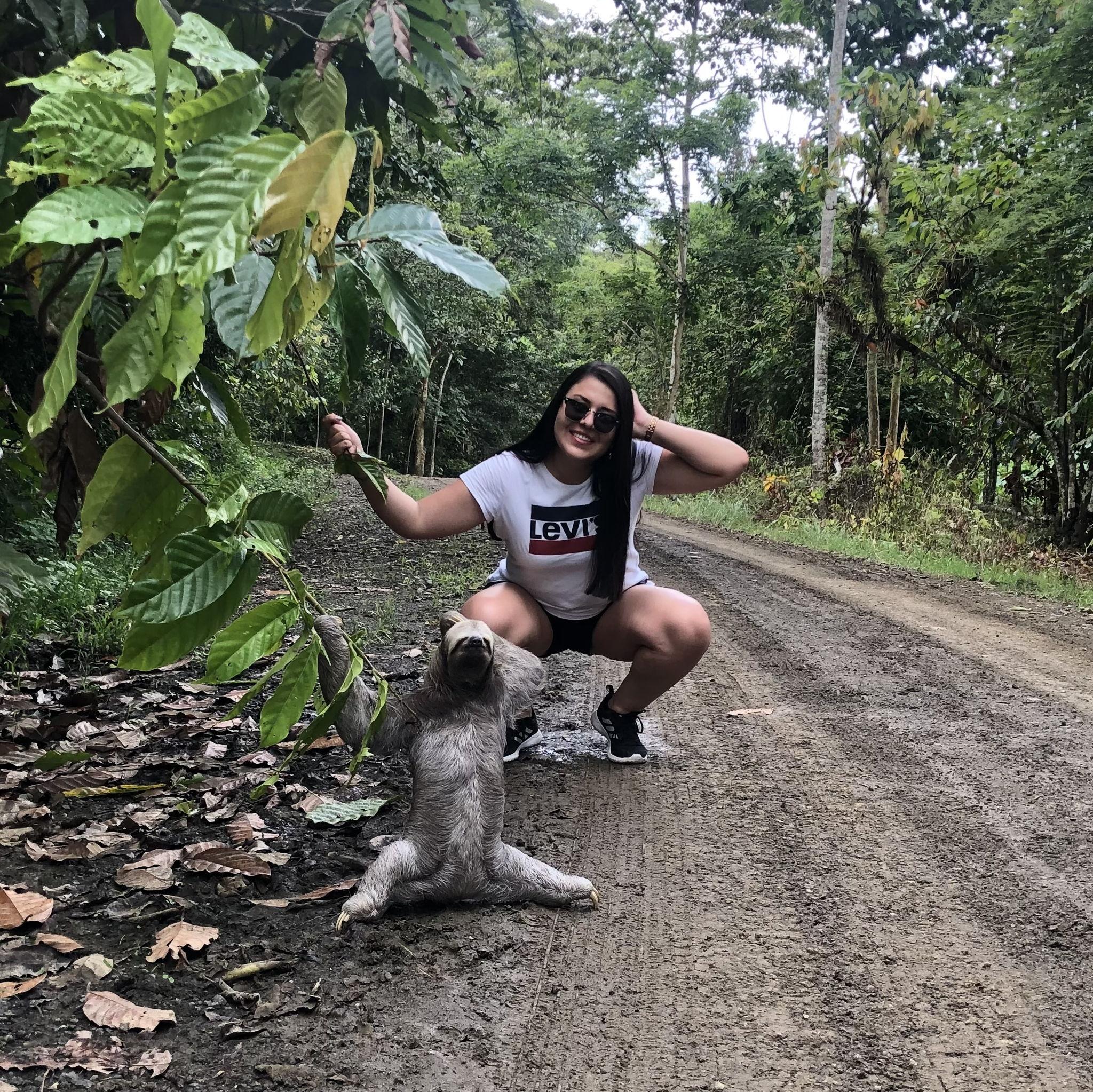 Mindo - In Mindo, Vanessa shared a peaceful moment with a gentle sloth.