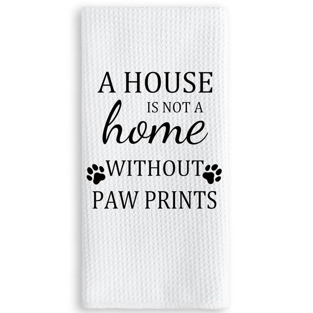 TNUW Dog Themed Gifts Kitchen Towels 16″×24″, Dog Decorations for The Home,A House is Not A Home Without Paw Prints Kitchen Tea Towel Dish Towels Hand Towels, Dog Lovers Gifts for Women