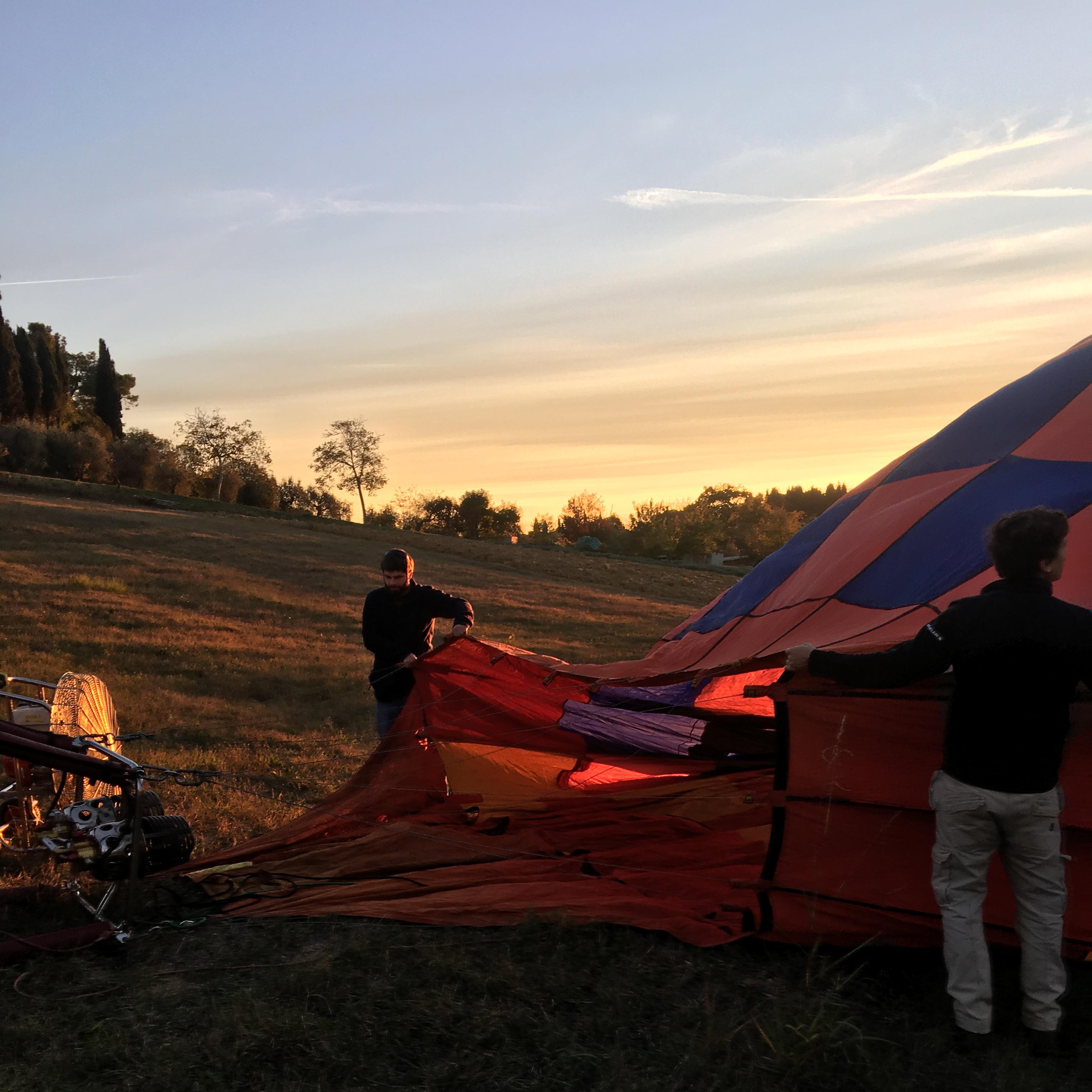 Mark helping set up the hot air balloon! San Gimignano, Tuscany Italy.
10.25.17