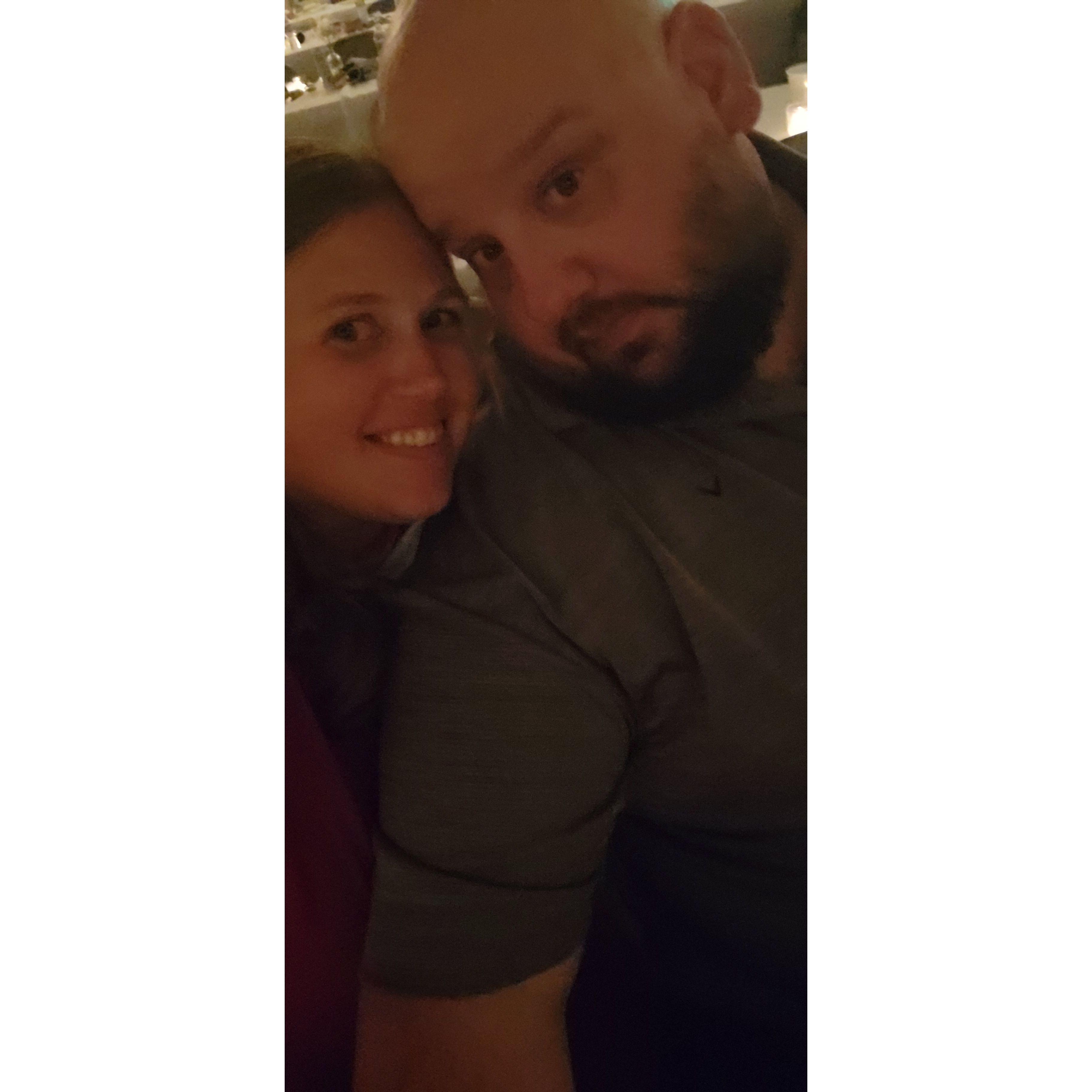 Partying at one of his cousin's weddings.