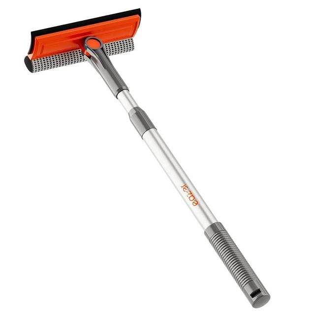 eazer Professional Multi-Use Rotatable Squeegee Window Cleaner, Window Washing Kit with Extension Pole(20''-30''). Window Cleaning Tool with Long Handle for Gas Station, Glass, Shower, Windshield