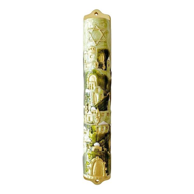 Pasiir Metal Mezuzah, Exquisite Jerusalem Enamel Mezuzah
