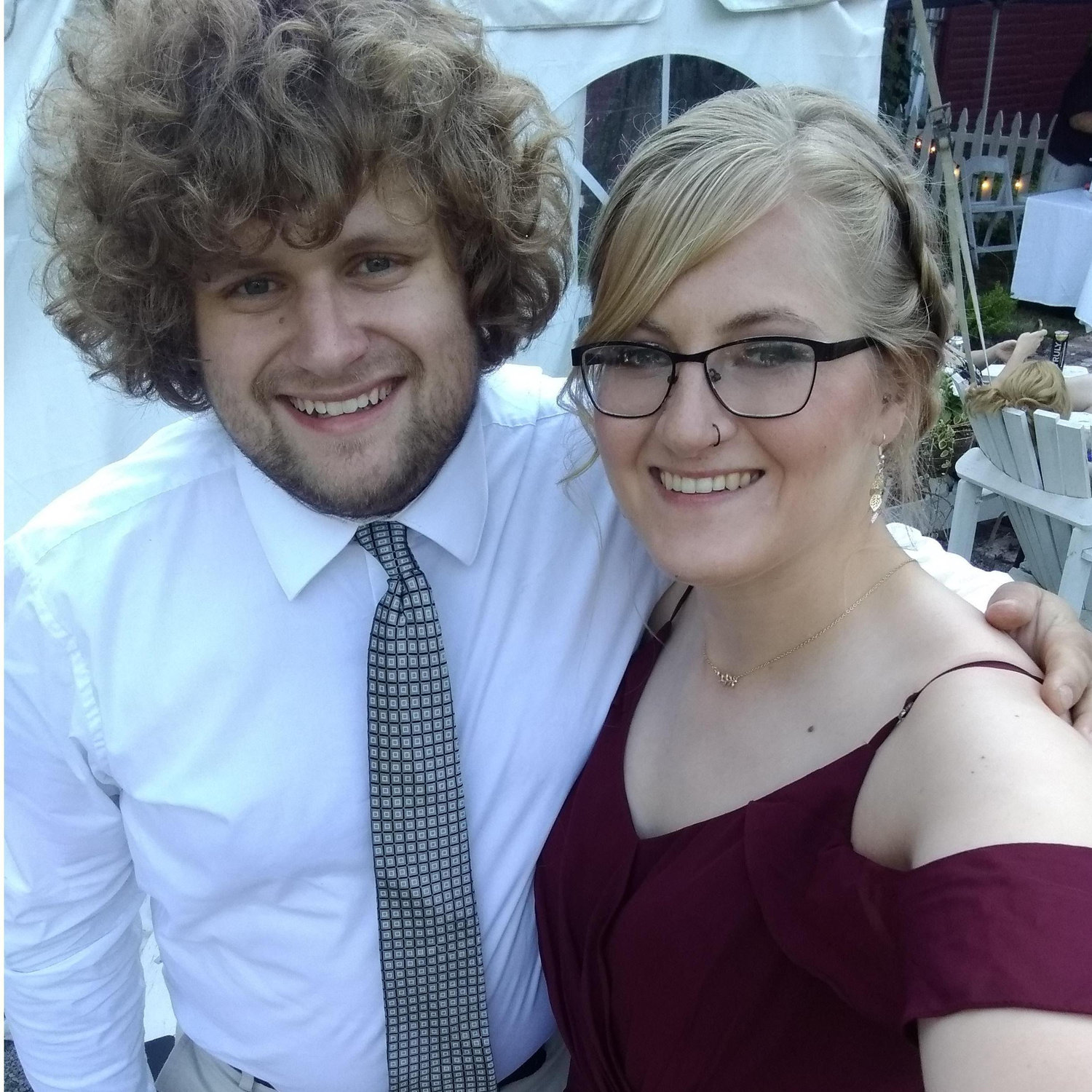Together at Kayleigh and David's wedding in 2022