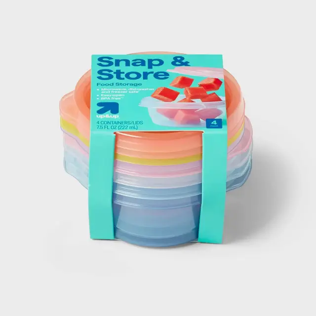 Round Food Storage Container - 7.5oz/4pk - up&up™