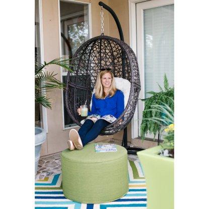 Island Bay Resin Wicker Hanging Egg Chair with Cushion and Stand