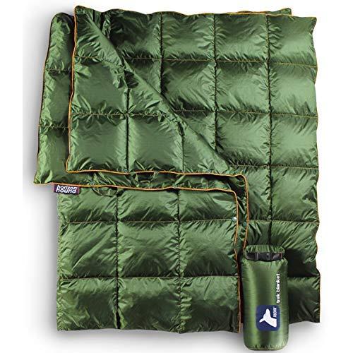Horizon Hound Down Camping Blanket - Outdoor Lightweight Packable Down Blanket Compact Waterproof and Warm for Camping Hiking Travel - 650 Fill Power