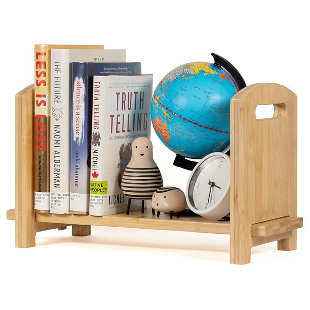 COSTA BUNNY Adjustable Desktop Bookshelf - Sturdy Desk Bookshelf and Book Organizer - No Tools Required to Assemble This Desktop Bookcase, Perfect Tabletop Book Shelf for Office, Study Room