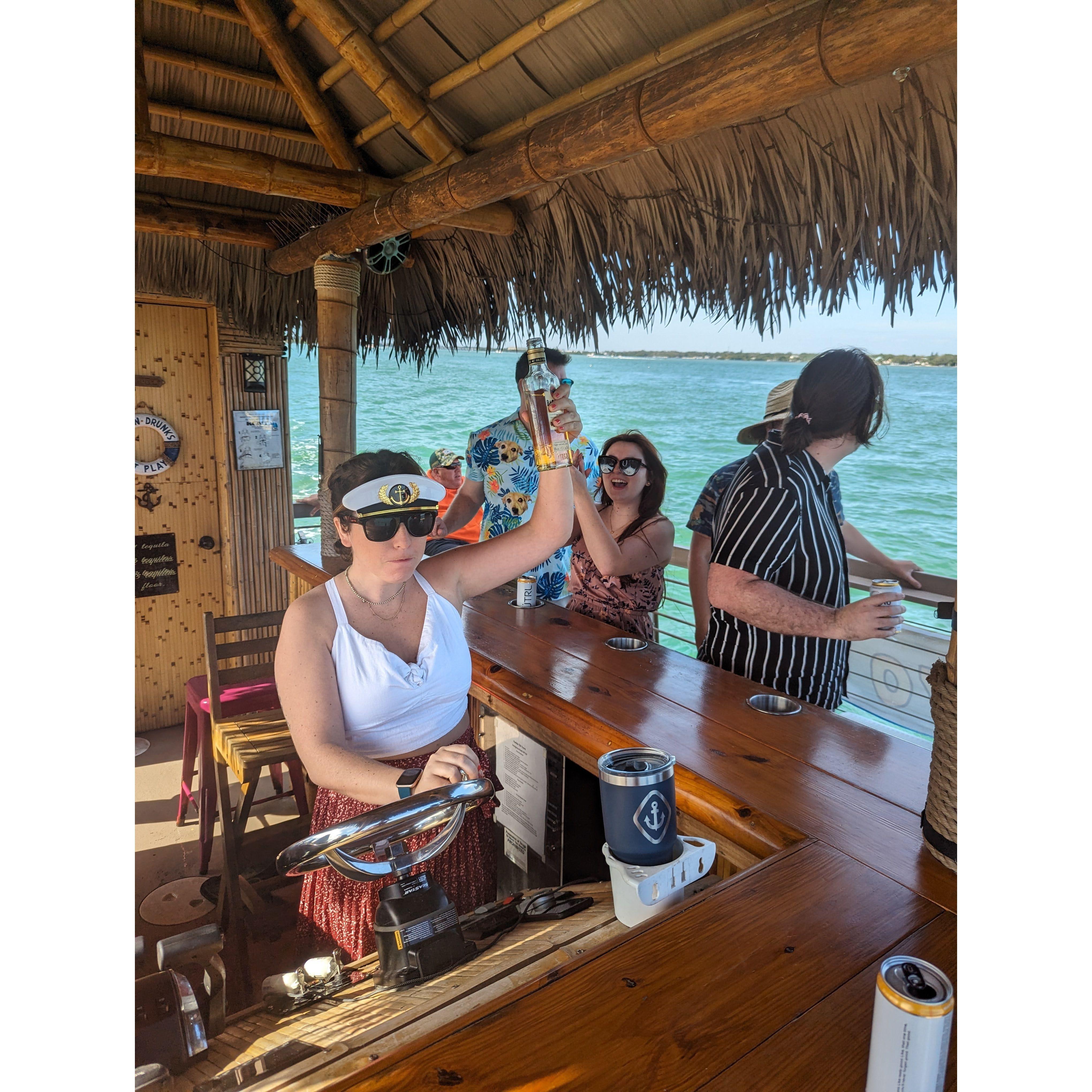 Audrey got to captain their friend's 30th birthday party. She took her responsibilities very seriously.