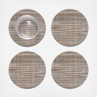Mini Basketweave Round Coaster, Set of 4