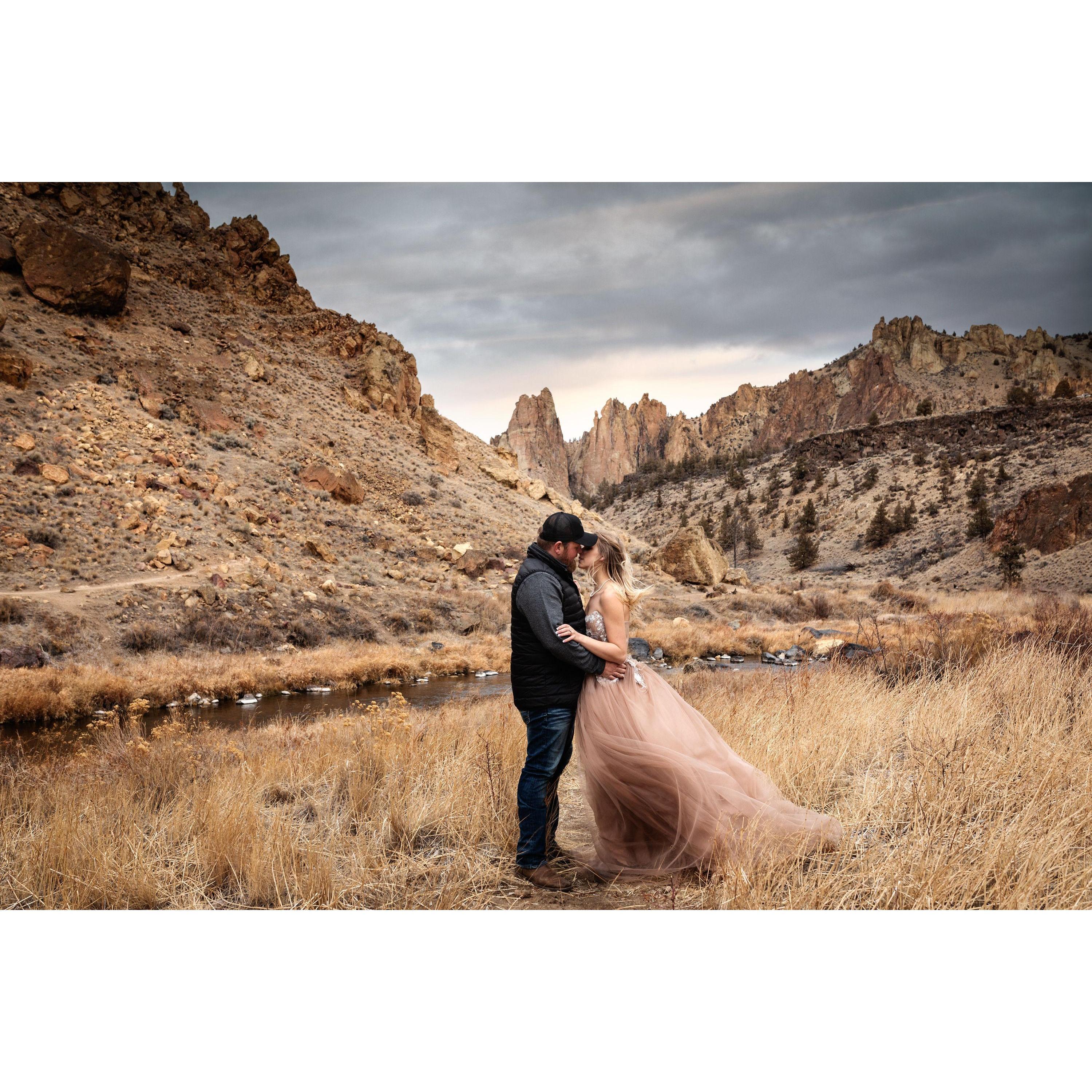 Our engagement photos at Smith Rock