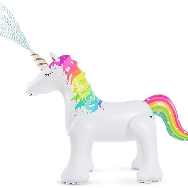Jasonwell Unicorn Sprinkler Inflatable Unicorn Water Toys Outdoor Inflatable Ginormous Unicorn Yard Sprinkler for Kids (L)