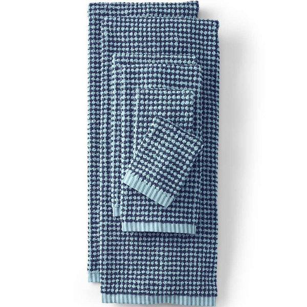 Turkish Quick-Dry Cotton Textured Gingham 6-Piece Towel Set