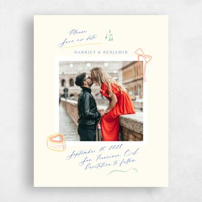 Light Butter, Yellow Wedding Save the Date - Josette Portrait