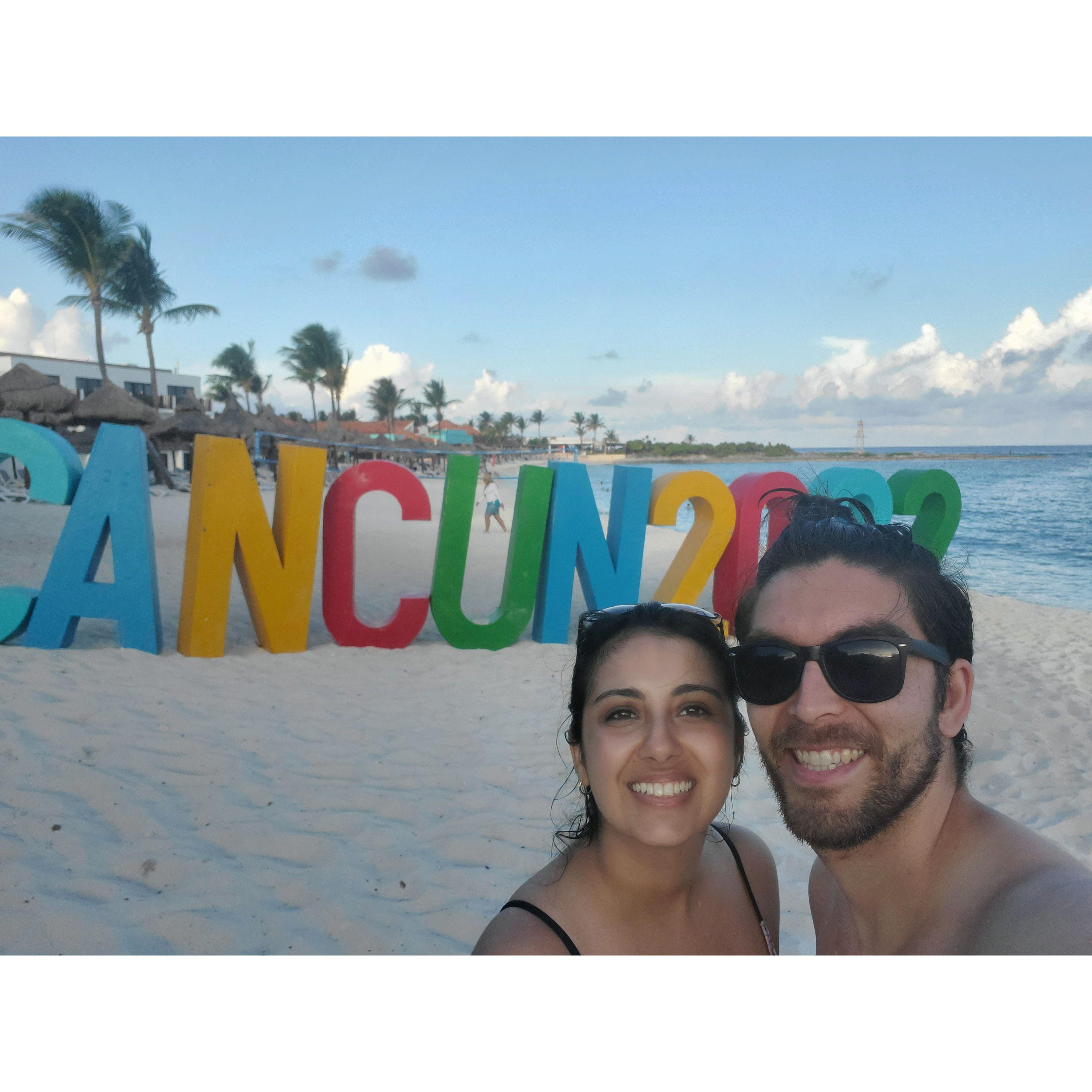 Cancun, first anniversary trip