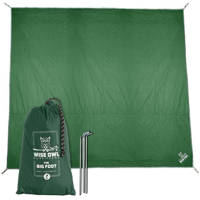 Wise Owl Outfitters Camping Tarp Waterproof - Tent Tarp for Under Tent - Camping Gear Must Haves w/Easy Set Up Including Tent Stakes and Carry Bag - Large Green